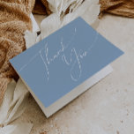 Whimsical Script Dusty Blue Folded Thank You Card<br><div class="desc">Introducing our stunning whimsical script dusty blue folded thank you card perfect for your simple modern boho spring celebration. Our elegant design includes a vibrant bright, pastel color palette with a vintage chic calligraphy script. Whether you prefer a minimalist or classic style, our unique editable product offers luxury and elegance,...</div>
