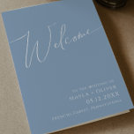 Whimsical Script | Dusty Blue Folded Wedding Program<br><div class="desc">Introducing our stunning whimsical script | dusty blue folded wedding program perfect for your simple modern boho spring celebration. Our elegant design includes a vibrant bright, pastel color palette with a vintage chic calligraphy script. Whether you prefer a minimalist or classic style, our unique editable product offers luxury and elegance,...</div>