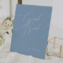 Whimsical Script | Dusty Blue Guest Book Pedestal Sign