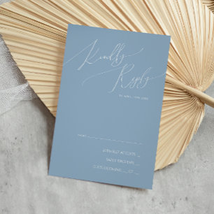 Whimsical Script Dusty Blue RSVP Card