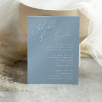 Whimsical Script | Dusty Blue Schedule of Events
