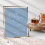 Whimsical Script Dusty Blue Signature Drinks Sign<br><div class="desc">Introducing our stunning whimsical script dusty blue signature drinks sign perfect for your simple modern boho spring celebration. Our elegant design includes a vibrant bright, pastel color palette with a vintage chic calligraphy script. Whether you prefer a minimalist or classic style, our unique editable product offers luxury and elegance, perfect...</div>
