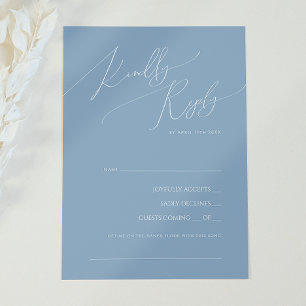 Whimsical Script Dusty Blue Song Request RSVP Card