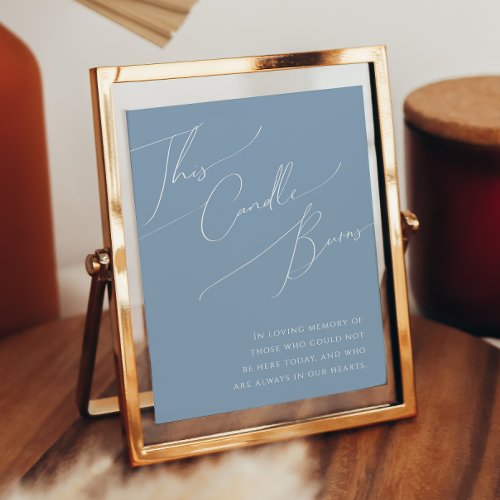 Whimsical Script  Dusty Blue This Candle Burns Poster