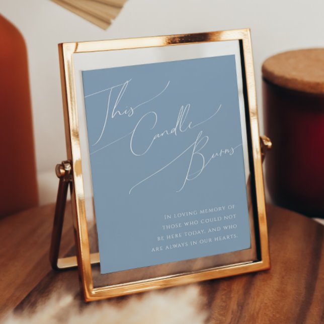 Whimsical Script | Dusty Blue This Candle Burns Poster (Creator Uploaded)