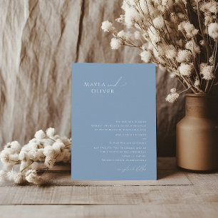 Whimsical Script   Dusty Blue Traditional Wedding Invitation