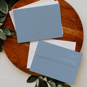 Whimsical Script   Dusty Blue Wedding Invitation Envelope