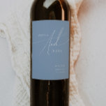 Whimsical Script | Dusty Blue Wedding Wine Label<br><div class="desc">Introducing our stunning whimsical script | dusty blue wedding wine label perfect for your simple modern boho spring celebration. Our elegant design includes a vibrant bright, pastel color palette with a vintage chic calligraphy script. Whether you prefer a minimalist or classic style, our unique editable product offers luxury and elegance,...</div>