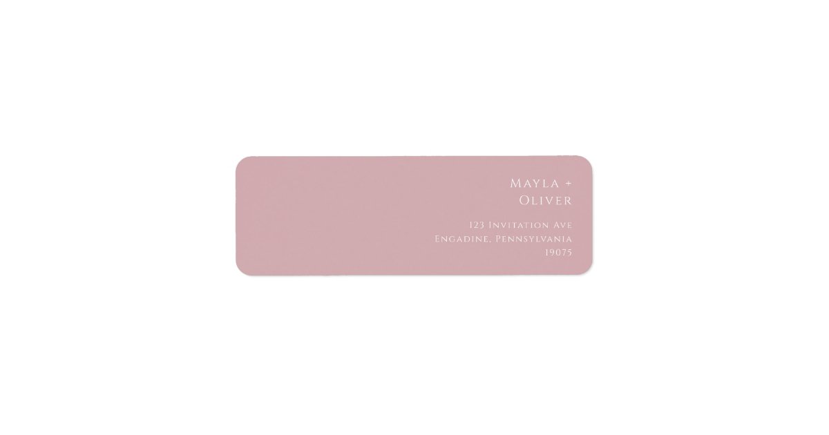 Whimsical Script | Dusty Rose Return Address Label | Zazzle