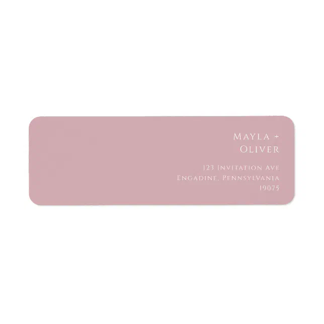 Whimsical Script | Dusty Rose Return Address Label | Zazzle
