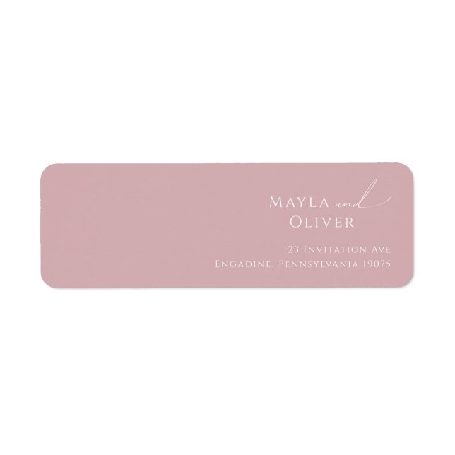 Whimsical Script | Dusty Rose Return Address Label (Front)
