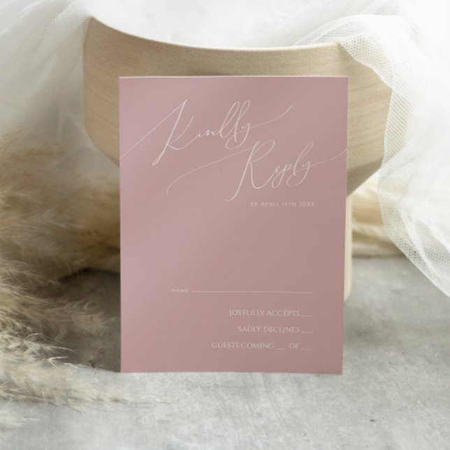 Whimsical Script | Dusty Rose RSVP Card (Creator Uploaded)