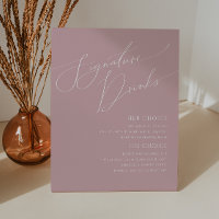 Whimsical Script | Dusty Rose Signature Drinks