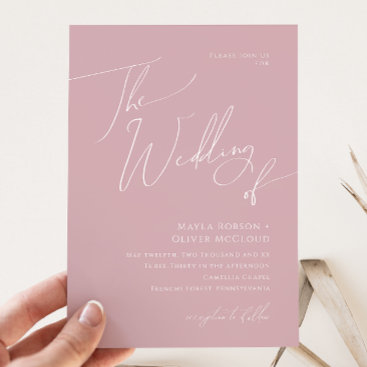 Whimsical Script | Dusty Rose The Wedding Of Invitation