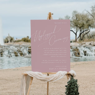 Whimsical Script   Dusty Rose Unplugged Ceremony Foam Board