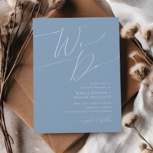 Whimsical Script Dusty Rose We Do Wedding Invitation