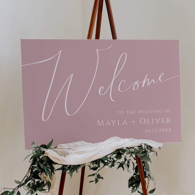 Whimsical Script | Dusty Rose Welcome Foam Board (Creator Uploaded)