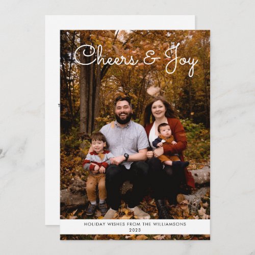 Whimsical Script Family Photo Christmas Holiday