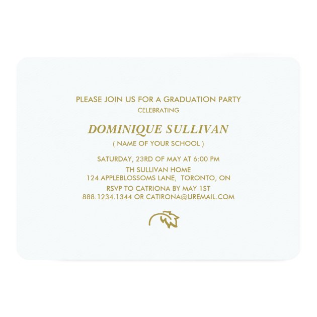 Whimsical Script | Gold Photo Graduation Card