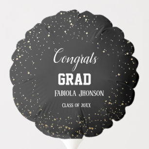 Whimsical script graduation party balloon