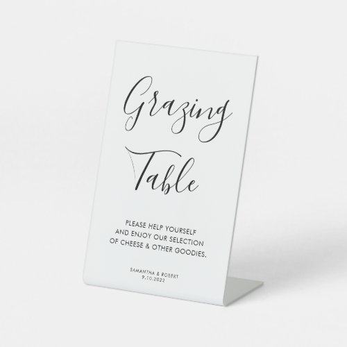 Whimsical Script Grazing Table Wedding  Pedestal Sign
