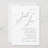 Whimsical Script Nothing Fancy Just Love Wedding Invitation (Front)