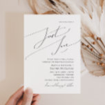 Whimsical Script Nothing Fancy Just Love Wedding Invitation<br><div class="desc">This whimsical script nothing fancy just love wedding invitation is perfect for your classic simple black and white minimal modern boho wedding. The design features elegant, delicate, and romantic handwritten calligraphy lettering with formal shabby chic typography. The look will go well with any wedding season: spring, summer, fall, or winter!...</div>