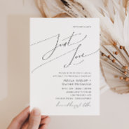 Whimsical Script Nothing Fancy Just Love Wedding Invitation at Zazzle