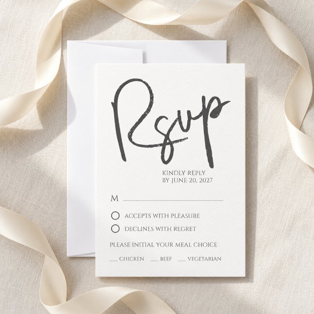 Whimsical Script Nothing Fancy Wedding RSVP Card (Whimsical Script Nothing Fancy Wedding RSVP Card
)