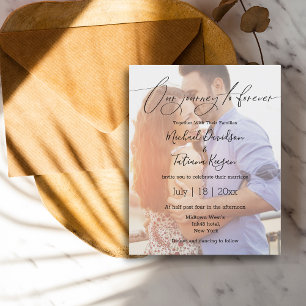 Whimsical Script, overlay photo wedding invitation