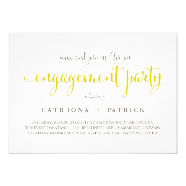 Whimsical Script Photo Engagement Party Invitation