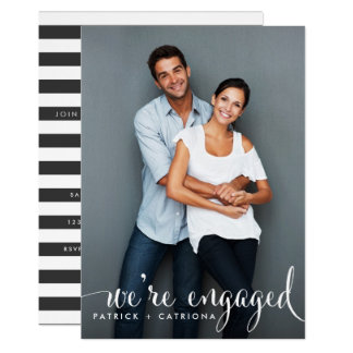 Whimsical Script Photo Engagement Party Invitation