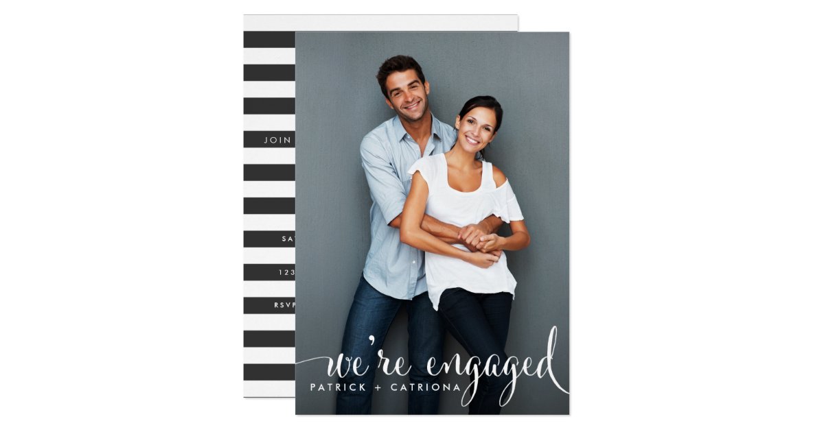 Whimsical Script Photo Engagement Party Invitation | Zazzle.com