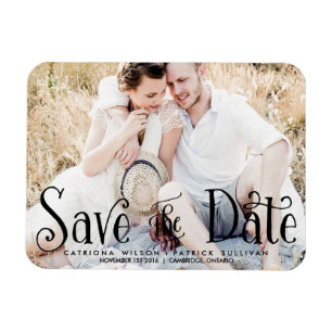 Whimsical Script Photo Save the Date Magnets