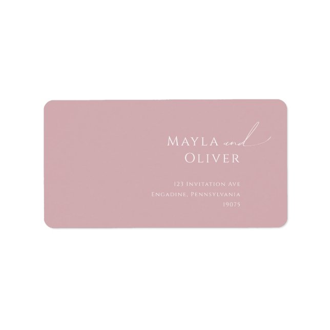 Whimsical Script Rose Wedding RSVP Return Address Label (Front)