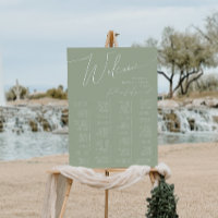 Whimsical Script | Sage Green Alphabetical Seating