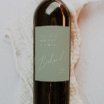 Whimsical Script | Sage Green Bridesmaid Proposal Wine Label<br><div class="desc">Introducing our stunning whimsical script | sage green bridesmaid proposal wine label perfect for your simple modern boho spring celebration. Our elegant design includes a vibrant bright, pastel color palette with a vintage chic calligraphy script. Whether you prefer a minimalist or classic style, our unique editable product offers luxury and...</div>