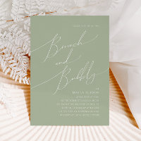 Whimsical Script | Sage Green Brunch and Bubbly