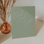 Whimsical Script | Sage Green Cards and Gifts Pedestal Sign<br><div class="desc">Introducing our stunning whimsical script | sage green cards and gifts pedestal sign perfect for your simple modern boho spring celebration. Our elegant design includes a vibrant bright, pastel color palette with a vintage chic calligraphy script. Whether you prefer a minimalist or classic style, our unique editable product offers luxury...</div>