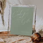 Whimsical Script | Sage Green Cards and Gifts Sign<br><div class="desc">Introducing our stunning whimsical script | sage green cards and gifts sign perfect for your simple modern boho spring celebration. Our elegant design includes a vibrant bright, pastel color palette with a vintage chic calligraphy script. Whether you prefer a minimalist or classic style, our unique editable product offers luxury and...</div>