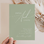 Whimsical Script | Sage Green Casual Wedding Invitation<br><div class="desc">Introducing our stunning whimsical script | sage green casual wedding invitation perfect for your simple modern boho spring celebration. Our elegant design includes a vibrant bright, pastel color palette with a vintage chic calligraphy script. Whether you prefer a minimalist or classic style, our unique editable product offers luxury and elegance,...</div>
