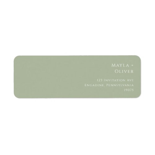 Whimsical Script  Sage Green Return Address Label