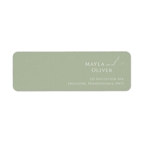 Whimsical Script  Sage Green Return Address Label