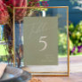 Whimsical Script | Sage Green Table Number