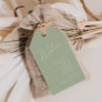 Whimsical Script | Sage Green Wedding Welcome Gift Tags