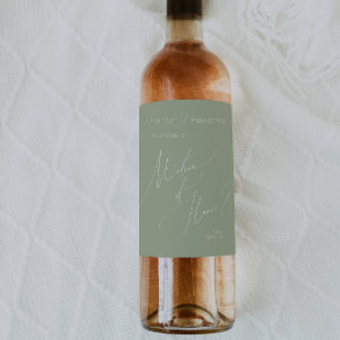 Whimsical Script   Sage Matron Of Honor Proposal Wine Label