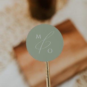 Whimsical Script Sage Monogram Envelope Seal