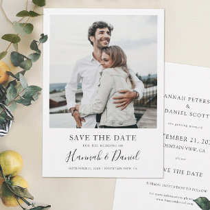 Whimsical Script Save the Date Card with Photo