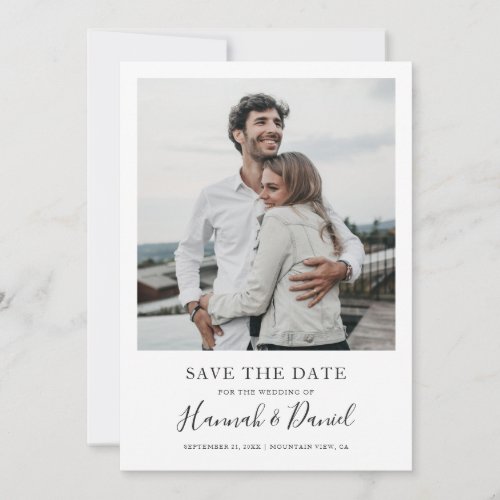 Whimsical Script Save the Date Card with Photo