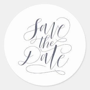 100 45MM WHITE SAVE THE DATE WEDDING STICKERS LABELS FOR